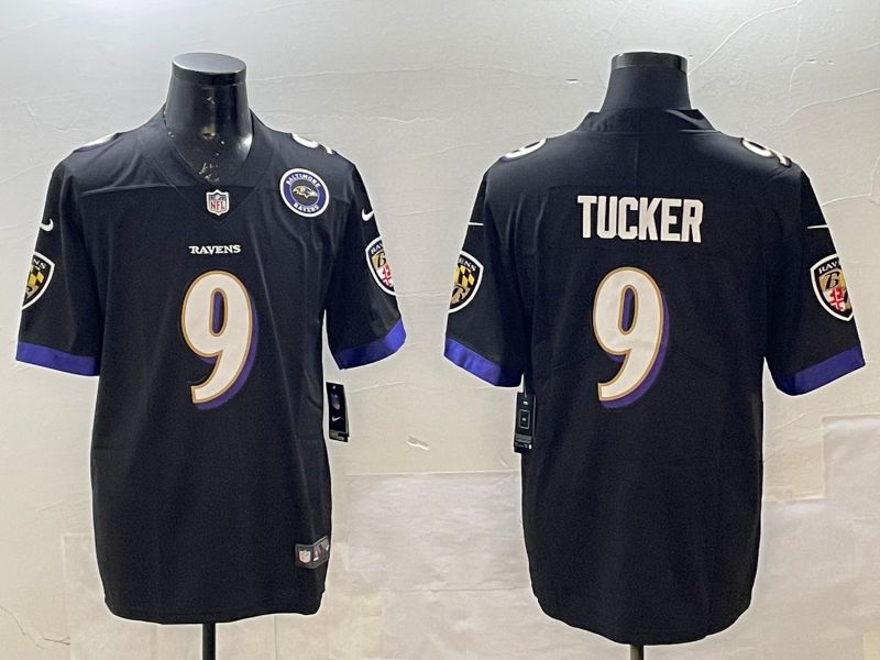 Men Baltimore Ravens 9 Tucker Black Second generation 2024 Nike Limited NFL Jersey style 2